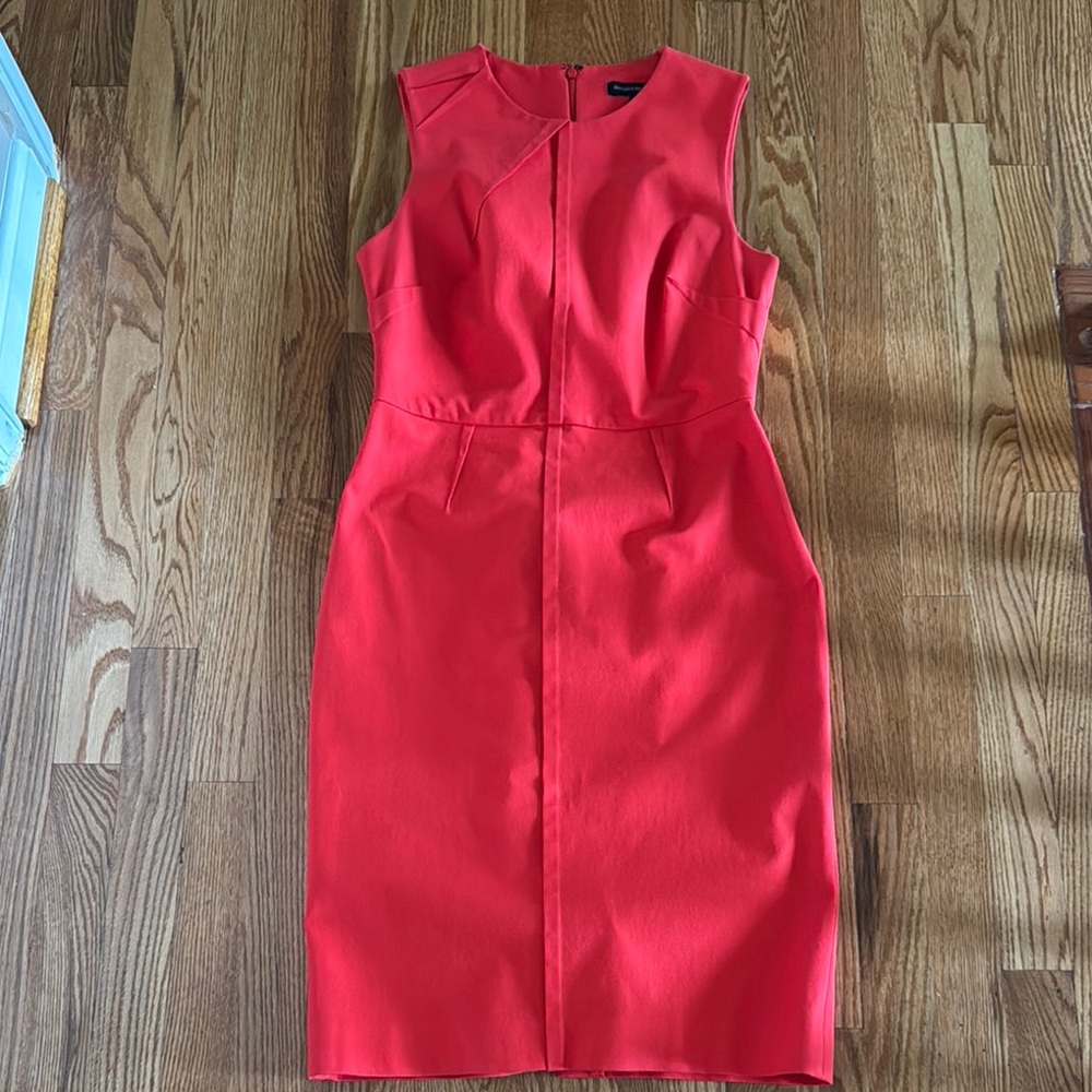 Banana Republic Red Sheath Midi Dress Crew Neck